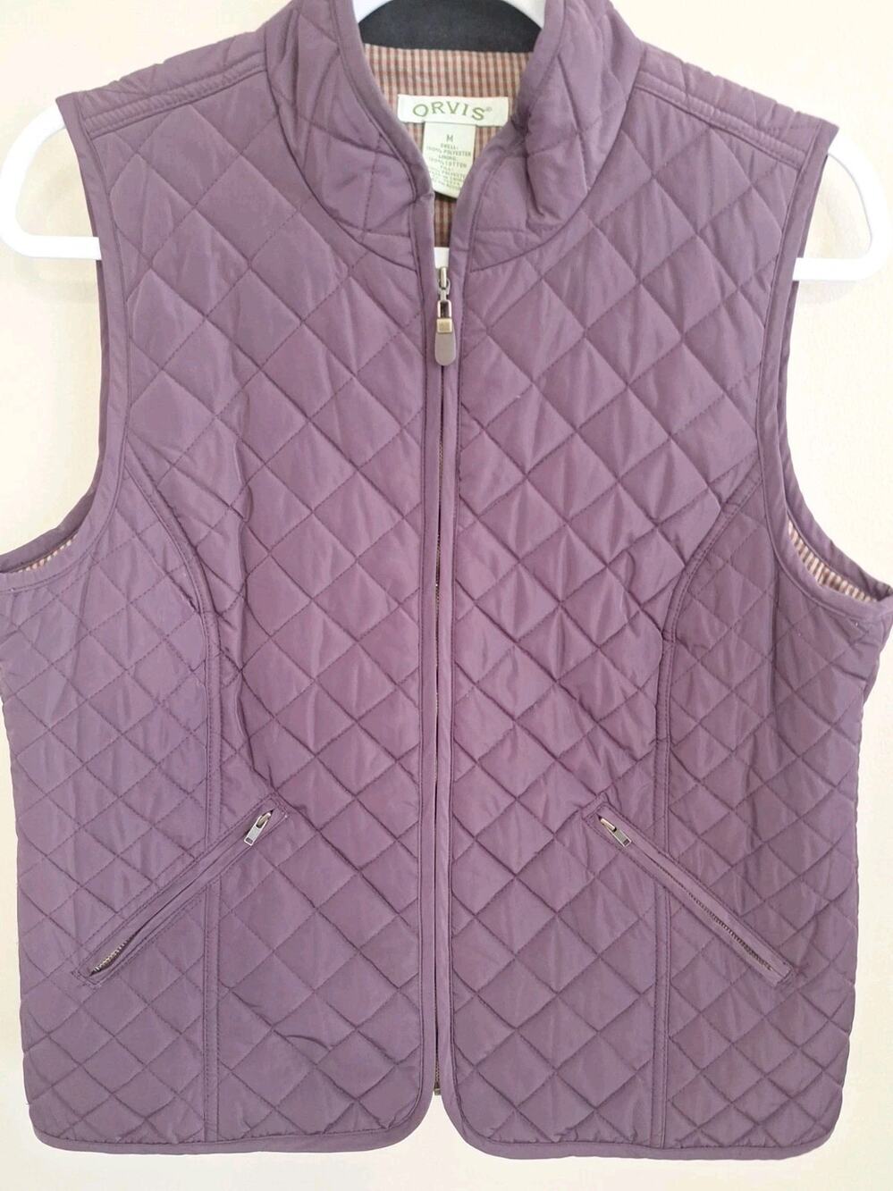 ORVIS WOMENS FULL ZIP PURPLE QUILTED VEST SIZE M